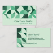 Abstracte geometrische vormen Emerald Green Visitekaartje (Voorkant / Achterkant)
