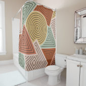 Abstracte geometrische vormen en lijnillustratie p douchegordijn (In situ)
