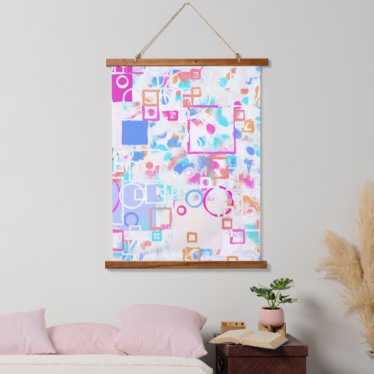 Abstracte geometrische vormen hangend wandkleed (Slaapkamer)