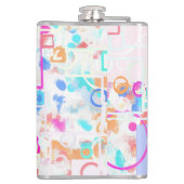 Abstracte geometrische vormen heupfles (Achterkant)