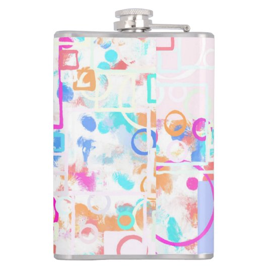 Abstracte geometrische vormen heupfles (Achterkant)