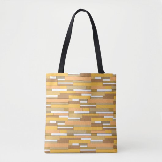 Abstracte geometrische vormen in beige- en perzikt tote bag (Voorkant)