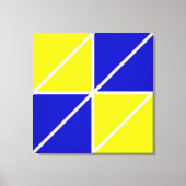 Abstracte geometrische vormen in blauw en geel acr canvas afdruk (Voorkant)