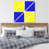 Abstracte geometrische vormen in blauw en geel acr canvas afdruk (Insitu (Slaapkamer))
