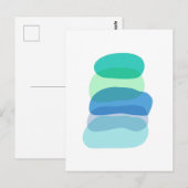  Abstracte geometrische vormen in blauw en groen Briefkaart (Voorkant / Achterkant)