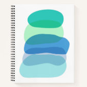 Abstracte geometrische vormen in blauw en groen Notitieboek (Voorkant)