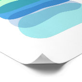 Abstracte geometrische vormen in blauw en groen Poster (Hoek)