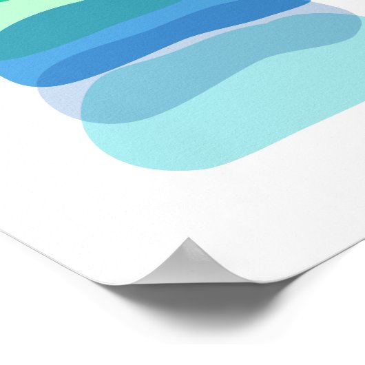 Abstracte geometrische vormen in blauw en groen Poster (Hoek)