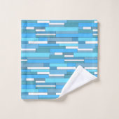 Abstracte geometrische vormen in blauwgroen en tur bad handdoek (Wasdoekje)