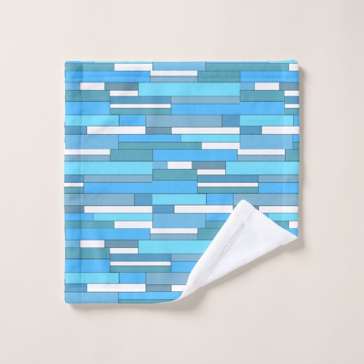 Abstracte geometrische vormen in blauwgroen en tur bad handdoek (Wasdoekje)