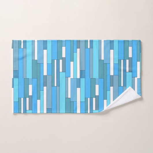 Abstracte geometrische vormen in blauwgroen en tur bad handdoek (Handdoek)