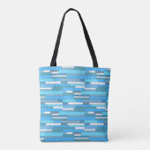Abstracte geometrische vormen in blauwgroen en tur tote bag (Achterkant)
