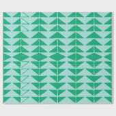 Abstracte geometrische vormen in groen en blauw cadeaupapier (Vlak)