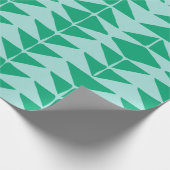 Abstracte geometrische vormen in groen en blauw cadeaupapier (Hoek)