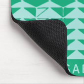 Abstracte geometrische vormen in groen en blauw muismat (Hoek)