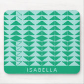 Abstracte geometrische vormen in groen en blauw muismat (Voorkant)