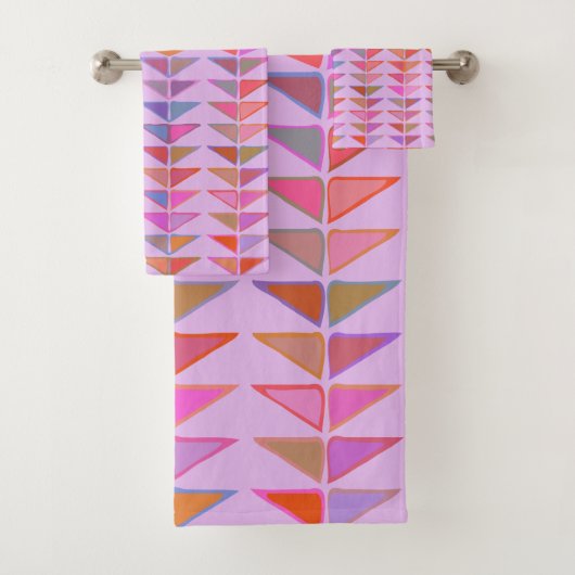 Abstracte geometrische vormen in lavender Paars Bad Handdoek (Insitu)