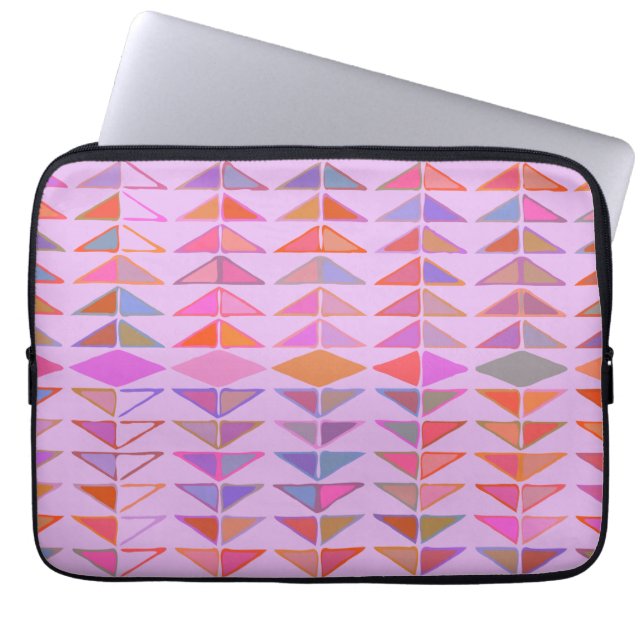 Abstracte geometrische vormen in lavender Paars Laptop Sleeve (Voorkant)