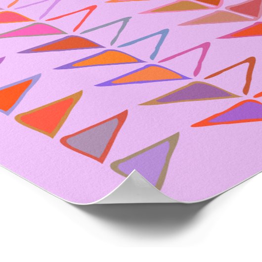 Abstracte geometrische vormen in lavender Paars Poster (Hoek)