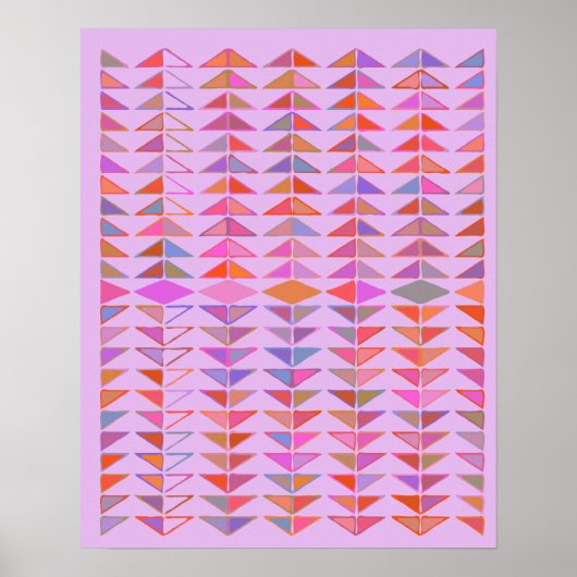 Abstracte geometrische vormen in lavender Paars Poster (Voorkant)