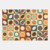 Abstracte geometrische vormen in retrokleuren inpakpapier vel (Voorkant 2)