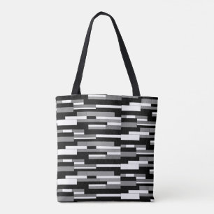 Abstracte geometrische vormen in zwart, grijs en w tote bag