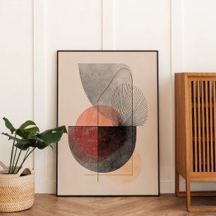 Abstracte geometrische vormen - Japandi Wall Art Perfect Poster