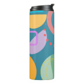 Abstracte geometrische vormen, kleurrijke multiove thermosbeker (Gedraaid links)