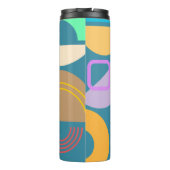 Abstracte geometrische vormen, kleurrijke multiove thermosbeker (Achterkant)