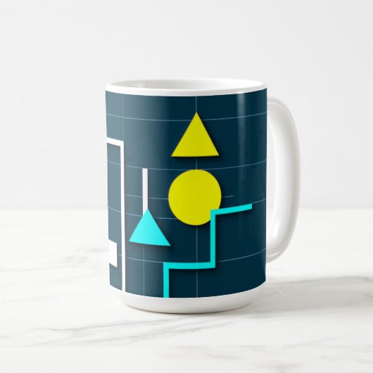 abstracte geometrische vormen koffiemok (Voorkant rechts)
