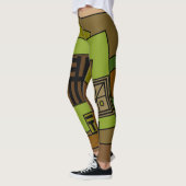 Abstracte geometrische vormen kunst leggings (Links)
