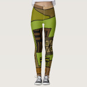 Abstracte geometrische vormen kunst leggings (Voorkant)