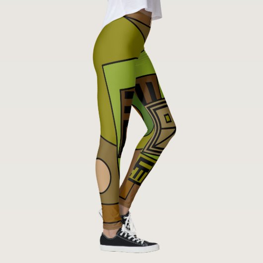 Abstracte geometrische vormen kunst leggings (Rechts)