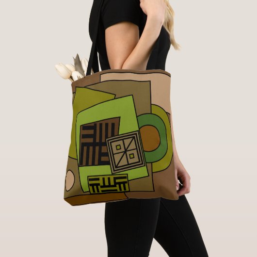 Abstracte geometrische vormen kunst tote bag (Dichtbij)