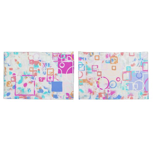 Abstracte geometrische vormen kussensloop (Achterkant-Set)