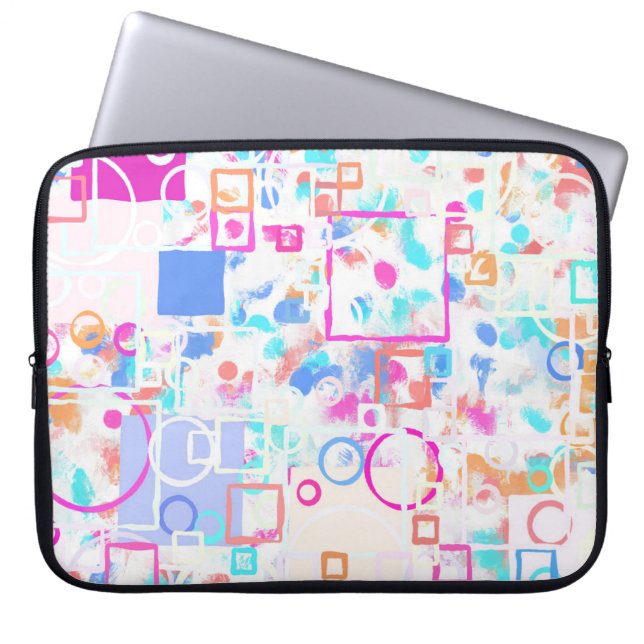 Abstracte geometrische vormen laptop sleeve (Voorkant)