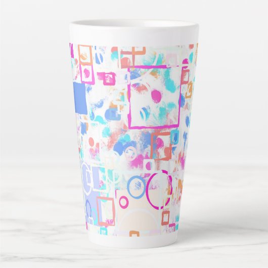 Abstracte geometrische vormen latte mok (Voorkant)