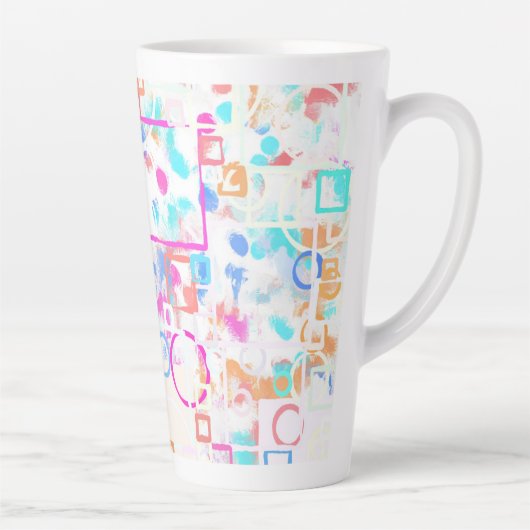 Abstracte geometrische vormen latte mok (Rechts)