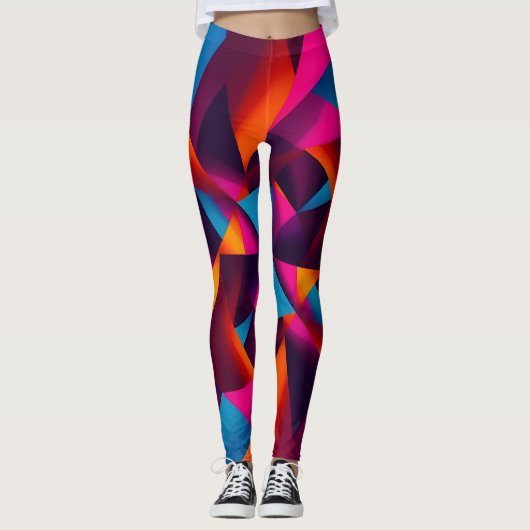 abstracte geometrische vormen leggings (Voorkant)