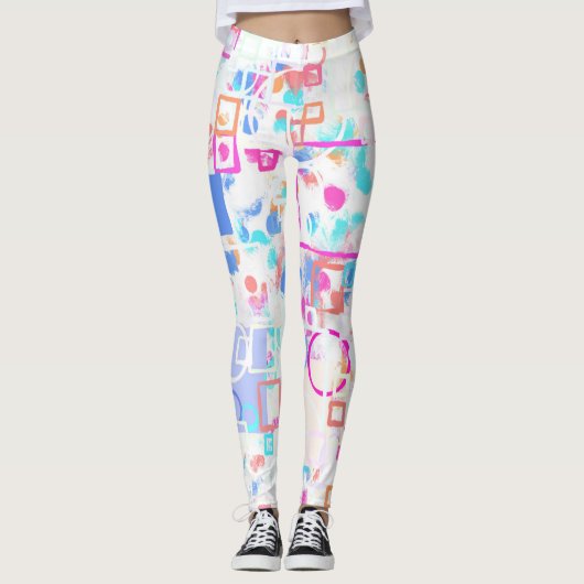 Abstracte geometrische vormen leggings (Voorkant)
