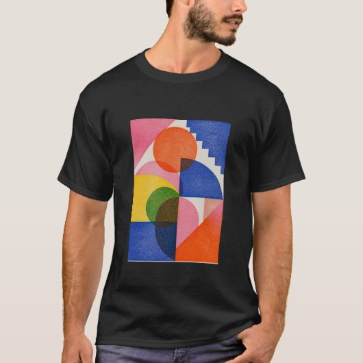 Abstracte Geometrische Vormen Modern Kunst T-Shirt (Voorkant)