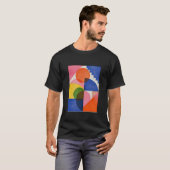 Abstracte Geometrische Vormen Modern Kunst T-Shirt (Voorkant volledig)