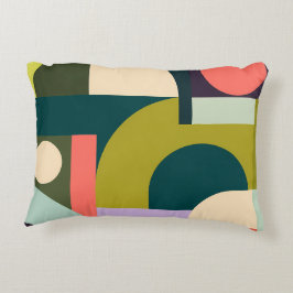 Abstracte geometrische vormen moderne kleurrijke o accent kussen