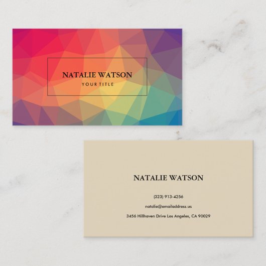 Abstracte geometrische vormen Moderne minimalistis Visitekaartje (Voorkant / Achterkant)