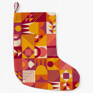 Abstracte geometrische vormen naadloos patroon kleine kerstsok