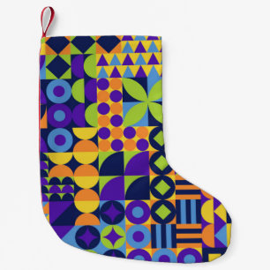 Abstracte geometrische vormen naadloos patroon kleine kerstsok