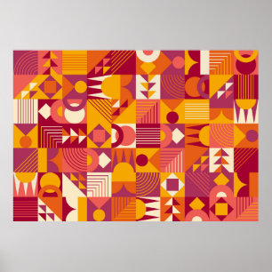 Abstracte geometrische vormen naadloos patroon poster