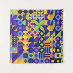 Abstracte geometrische vormen naadloos patroon wandkleed