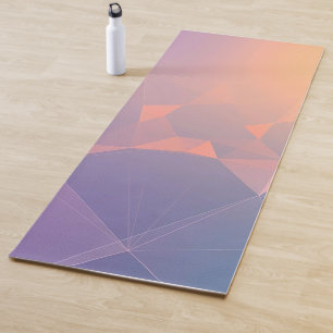 Abstracte geometrische vormen op een paarse en ora yogamat