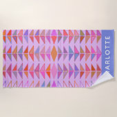 Abstracte geometrische vormen Paars Strandlaken (Voorkant)